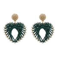 ( green)autumn earrings heart-shaped Earring woman occidental style exaggerating Bohemian style