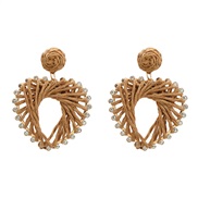 ( brown)autumn earrings heart-shaped Earring woman occidental style exaggerating Bohemian style