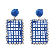 ( blue)autumn earrings square Earring woman occidental style Bohemian style
