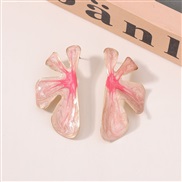 ( Pink) multicolor flowers temperament all-Purpose trend fashion samll gold earrings ear stud Earring