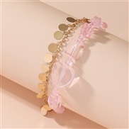 ( Pink) temperament trend Pearl head bracelet