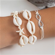 ( Bracelet white 4596)occidental style  wind Shells bracelet  Bohemia weave beads starfish