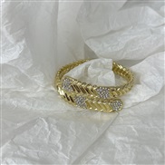( Gold)occidental style retro Double layer diamond snake opening bangle fashion temperament