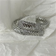 ( Silver)occidental style retro Double layer diamond snake opening bangle fashion temperament