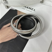 ( Silver15mm)occidental style wind personality fashion snake Double circle twining elasticity bangle temperament woman