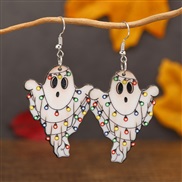 (WEH3718 Color White K) new wind earrings occidental style woman personality day earrings