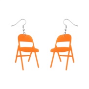 ( Orange) personality creative Acrylic earring occidental style wind fashion all-Purpose