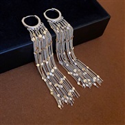 ( gold  Silver Tassels) big hollow circle sequin tassel buckle personality wind earrings fashion temperament Earring