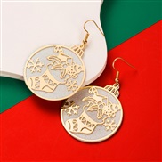 ( white )occidental style christmas hollow Double layer Alloy sequin earrings fashion christmas tree deer Earring