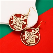 ( red )occidental style christmas hollow Double layer Alloy sequin earrings fashion christmas tree deer Earring