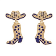 ( blue)fashion occidental style earrings female Cowboy earring Alloy enamelearrings