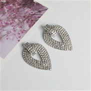 ( Silver transparent)occidental style style exaggerating style Rhinestone drop earrings silver Ladies flash diamond ear