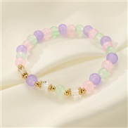 (BZ194 hunse) occidental style girl student beads bracelet color glass beads handmade elasticity rope