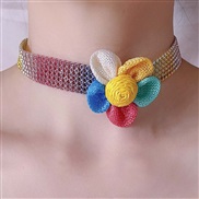 ( Color) flowers samll handmade all-Purpose temperament trend necklace