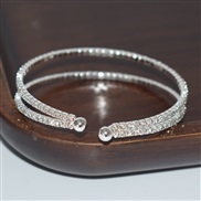 (SL 1194  Silver 2) bride Pearl Rhinestone opening bangle bracelet gold silver color diamond bracelet woman