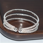 (SL 1194  Silver 3) bride Pearl Rhinestone opening bangle bracelet gold silver color diamond bracelet woman