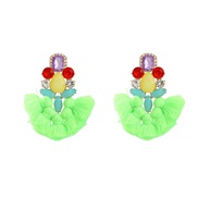 ( green)trend colorful diamond earrings tassel Earring woman occidental style exaggerating Bohemia ethnic styleearrings