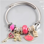 fashion conciseDL concise key samll lips pendant more elements accessories lady personality bangle
