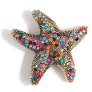 occidental style fashion concise retro color diamond starfish temperament lady brooch