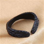 fashion black wings personality woman opening ring