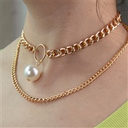 1 fashion chain big Pearl personality lady necklace