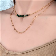 1 fashion color crystal Double layer personality lady necklace
