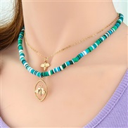 1 fashion color Double layer personality lady necklace