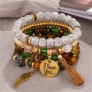 occidental style fashion concise Bohemia noble wind English tassel wings all-Purpose multilayer bracelet