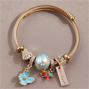 fashion circle Metal all-PurposeDL sweet flowers pendant accessories personality lady bangle