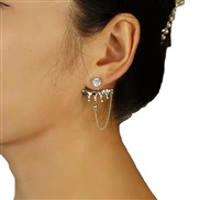 ( White KM  77)occidental style retro creative drop earring ear stud fashion temperament tassel chain earrings Earring 