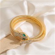 ( Gold)occidental style diamond snake bangle woman punk exaggerating fashion multilayer personality all-Purpose bracele