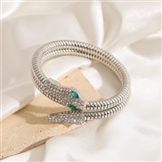 ( Silver)occidental style diamond snake bangle woman punk exaggerating fashion multilayer personality all-Purpose brace