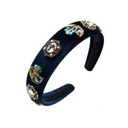 ( blue) occidental style retro diamond flowers Headband woman velvet temperament Headband