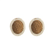 (Coffee )occidental style summer color ear stud Round weave brief Earring earrings