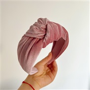 ( Pink )occidental style Autumn and Winter new brief pure color gold velvet width medium Headband samll Headband woman