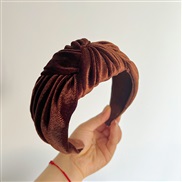 ( brown )occidental style Autumn and Winter new brief pure color gold velvet width medium Headband samll Headband woman