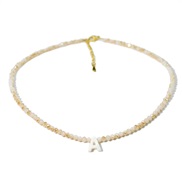 (A)Shells Word crystal beads necklace woman temperament all-Purpose clavicle chain color