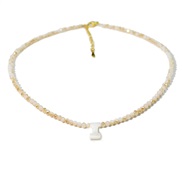 (I)Shells Word crystal beads necklace woman temperament all-Purpose clavicle chain color