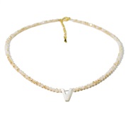 (V)Shells Word crystal beads necklace woman temperament all-Purpose clavicle chain color