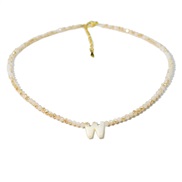 (W)Shells Word crystal beads necklace woman temperament all-Purpose clavicle chain color