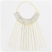 ( Gold)trend fashion eyes multilayer tassel necklace  personality Beads Rhinestone woman style