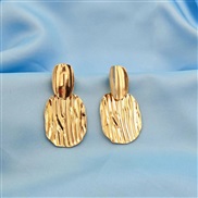 (EH 327)occidental style new vertical pattern Double Oval fashion personality Earring gold retro earrings woman
