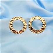 (EH 326)occidental style fashion personality high brief new circle Earring gold pattern medium ear stud