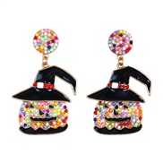 ( Color) occidental style creative cartoon head beads Alloy earring day earrings