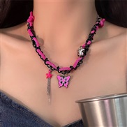 ( necklace  Pink) wind twining weave necklace samll more starfish clavicle chain new high