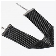( black)occidental style punk clavicle chain exaggerating Metal sequin necklace chain