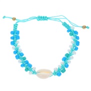 ( 3  blue  DZ 679)occidental style Bohemia Double layer beads bracelet handmade weave Shells beads rope