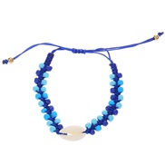 ( 5  Navy blue  DZ 724)occidental style Bohemia Double layer beads bracelet handmade weave Shells beads rope