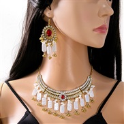 (E875 2/ red)occidental style luxurious Rhinestone set  exotic customs ethnic style tassel necklace retro temperament e