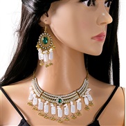 (E875 3/ green)occidental style luxurious Rhinestone set  exotic customs ethnic style tassel necklace retro temperament